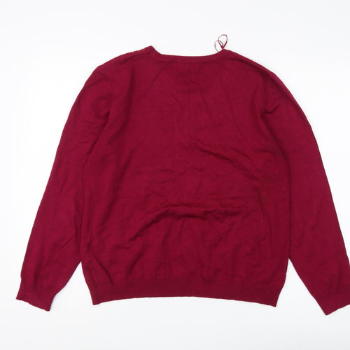 Mudflower Women's Red Pullover Jumper L