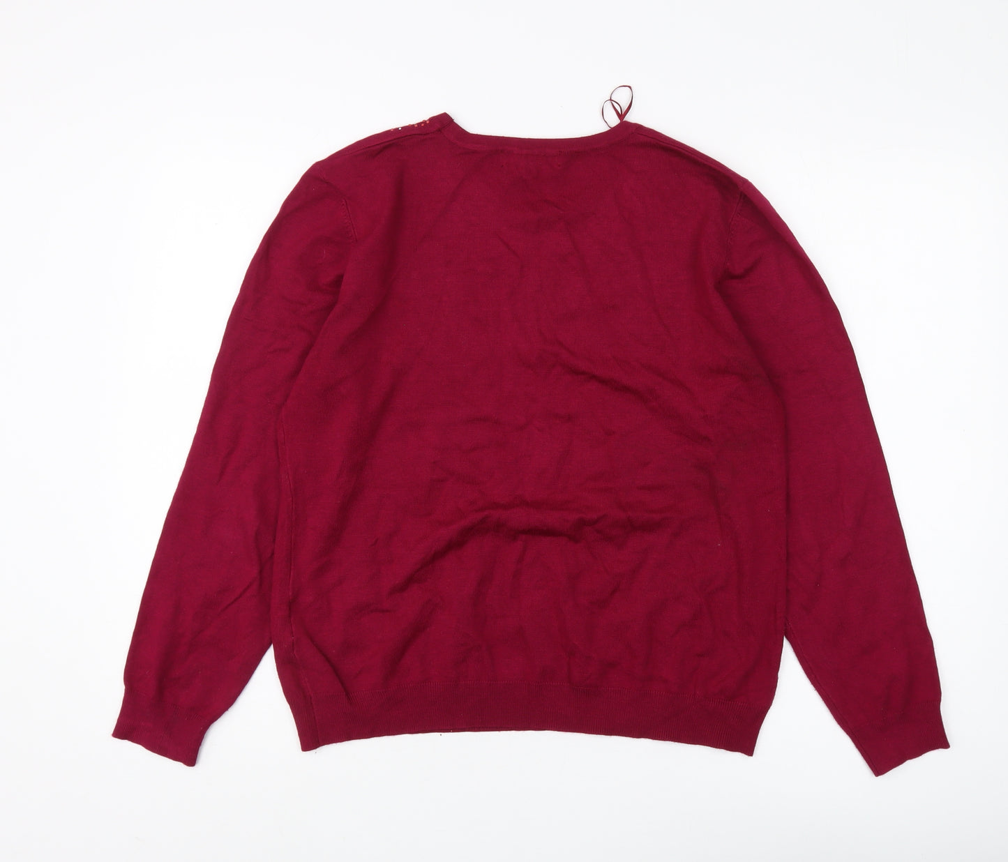 Mudflower Women's Red Pullover Jumper L