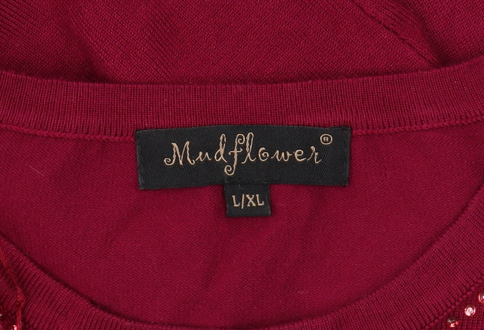 Mudflower Women's Red Pullover Jumper L