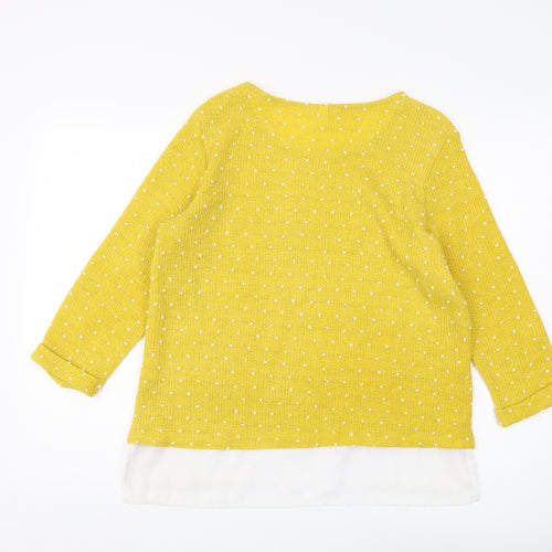 Stella Women's Yellow Polka Dot Pullover Jumper Size 12