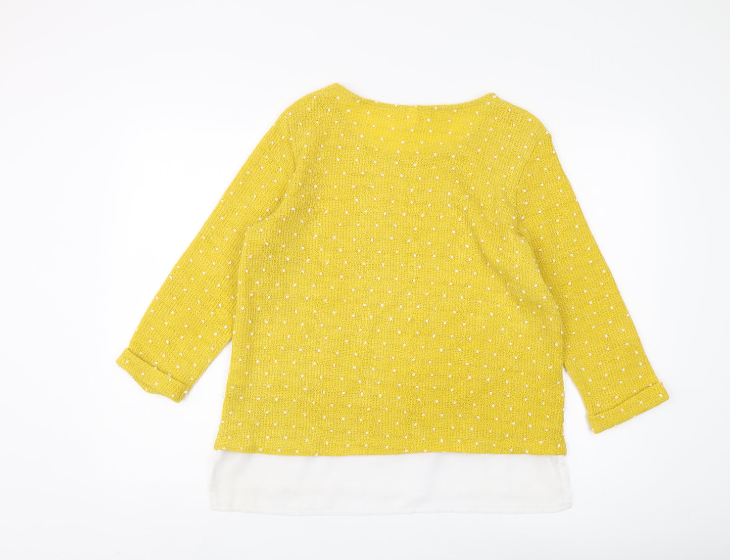 Stella Women's Yellow Polka Dot Pullover Jumper Size 12