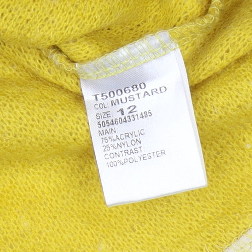 Stella Women's Yellow Polka Dot Pullover Jumper Size 12