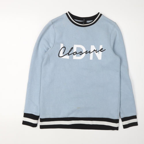 Closure London Women's Blue Crew Neck Sweatshirt Size 8