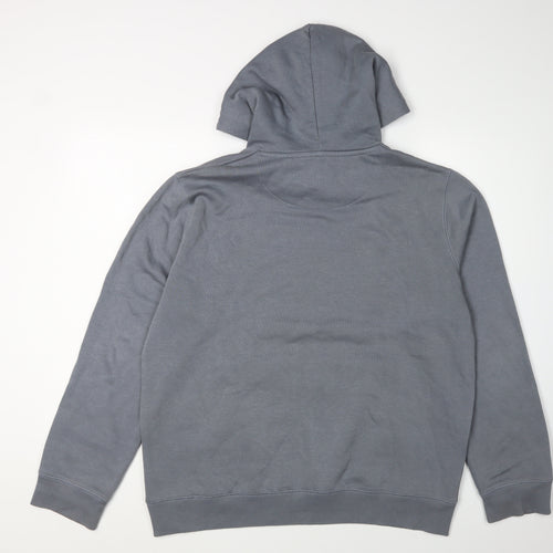 FCUK Men's Grey Pullover Hoodie, Size L, Logo Accent
