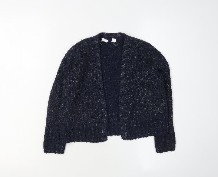 GAP Girls' Blue Cardigan 6-7 Years Open Knit Sweater