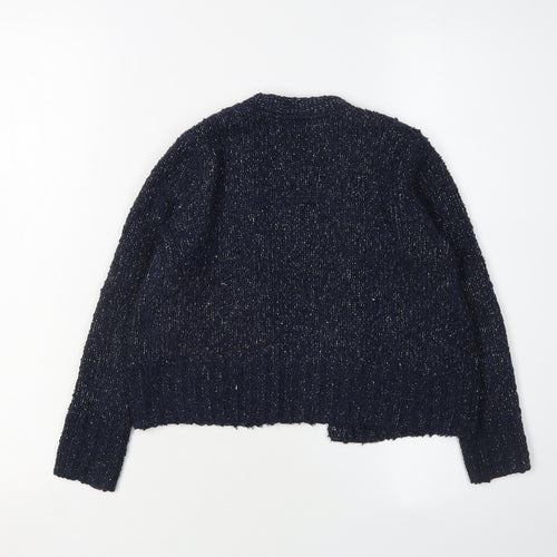 GAP Girls' Blue Cardigan 6-7 Years Open Knit Sweater