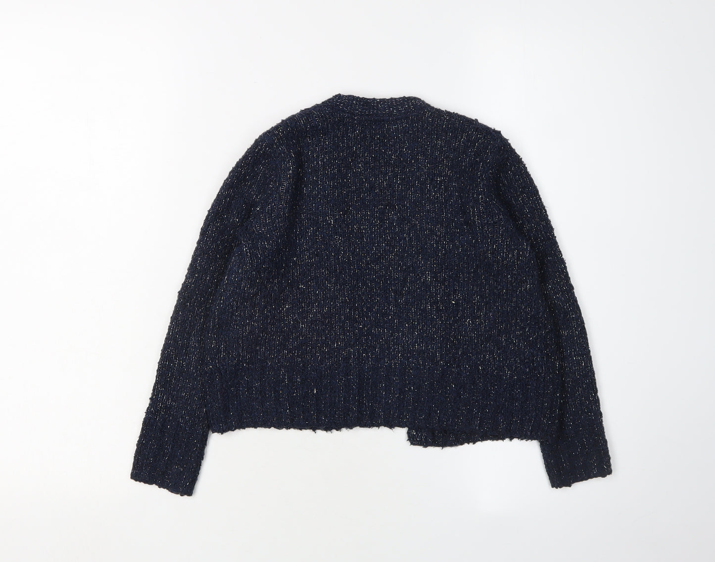 GAP Girls' Blue Cardigan 6-7 Years Open Knit Sweater