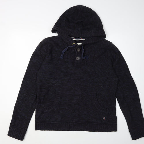 SoulCal & Co Men's Black L Hooded Henley Jumper