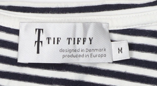 Tif Tiffy Women's Striped T-Shirt, Black/White, Medium