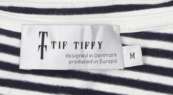 Tif Tiffy Women's Striped T-Shirt, Black/White, Medium