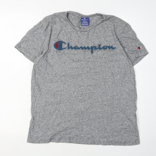 Champion Men's Grey Cotton T-Shirt