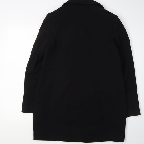 Jasper Conran Women's Black Coat Size 12 Slim Zip Mid-Length