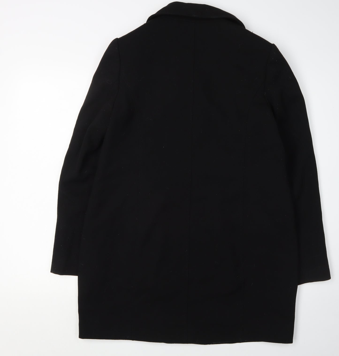 Jasper Conran Women's Black Coat Size 12 Slim Zip Mid-Length