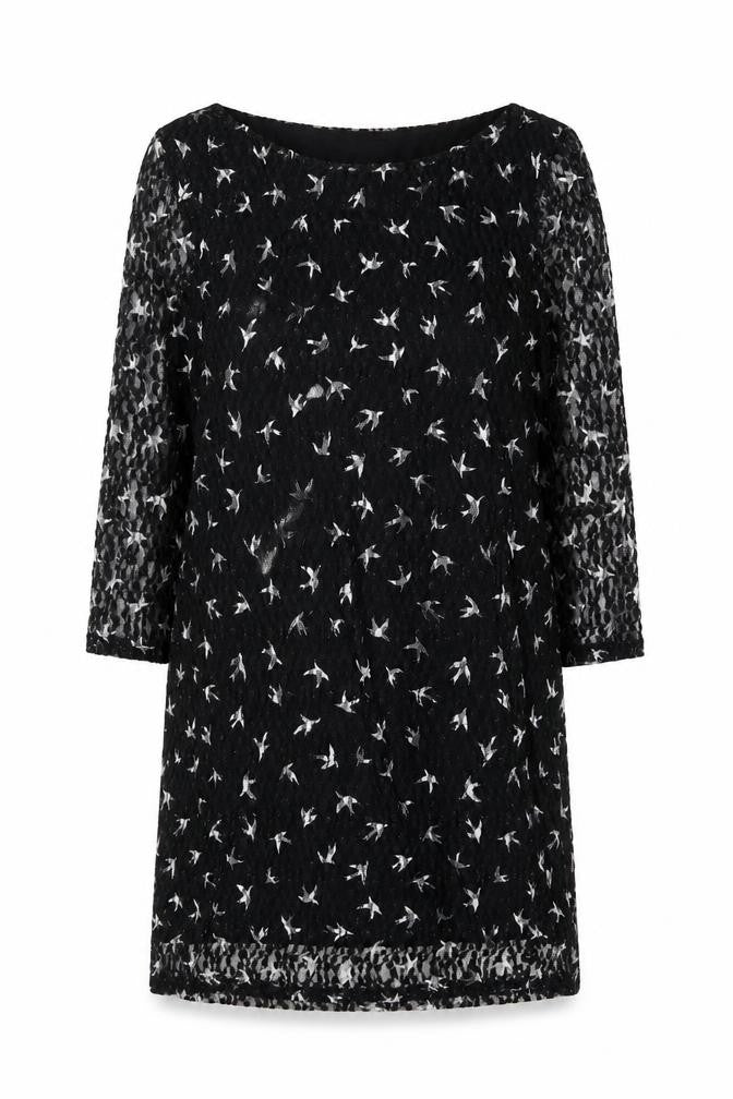 Front view of Phase Eight Women's Black Dress, size 14, Sheath Style