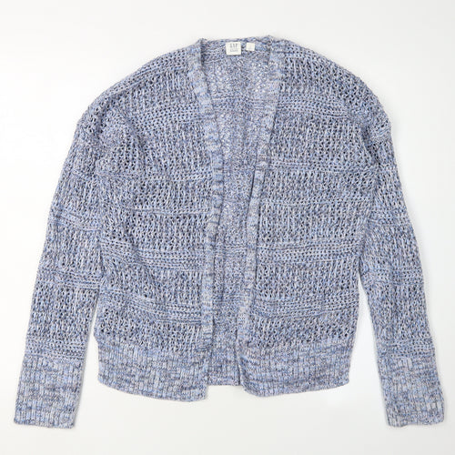 GAP Women's Blue Knit Open-Knit Cardigan M