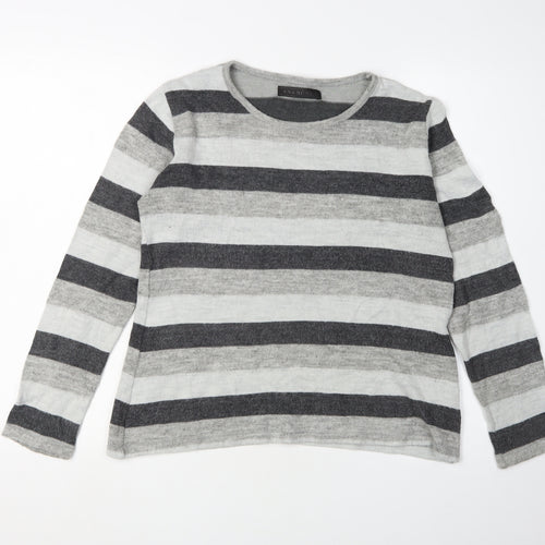 Ana Nonza Women's Grey Striped Pullover Jumper S
