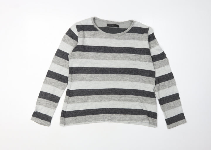 Ana Nonza Women's Grey Striped Pullover Jumper S
