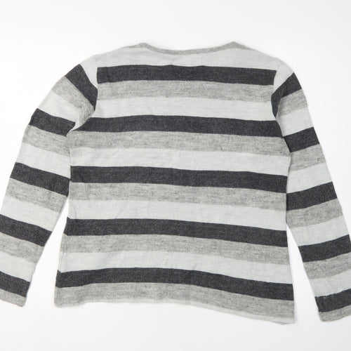 Ana Nonza Women's Grey Striped Pullover Jumper S