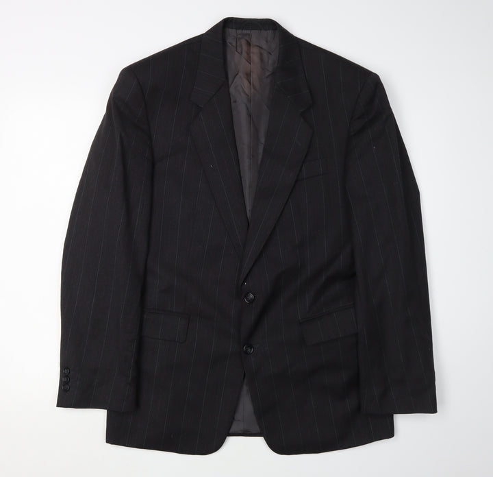 Bernhardt Men's Black Blazer, Size 38R, Striped Formal