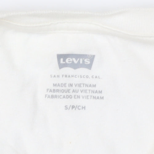Levi's Women's White T-Shirt, Size S, Crew Neck, Casual