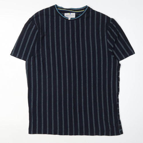 Larsson & Co Men's Black Small Striped T-Shirt