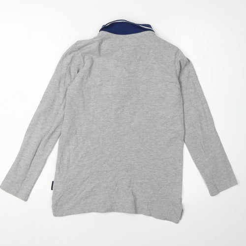 Ben Sherman Boys Grey Polo Long Sleeve 10-11 Years Logo Cotton