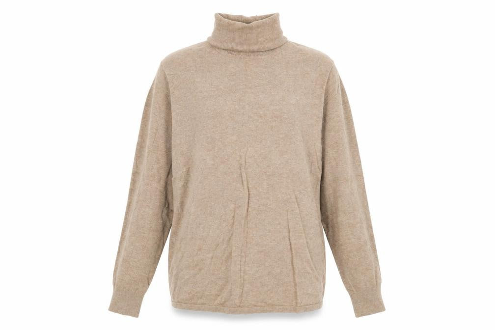 Front view of Scotch & Soda Women's Beige Roll Neck Jumper, L