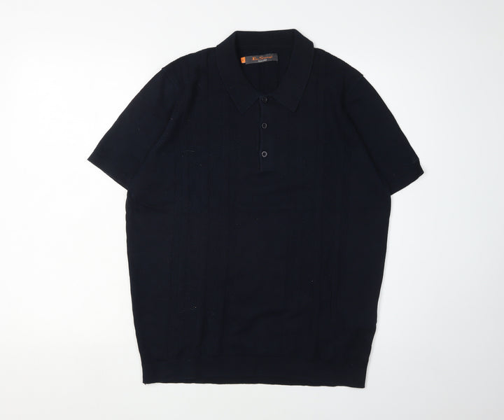 Ben Sherman Men’s Black Cotton Short Sleeve Polo Size M