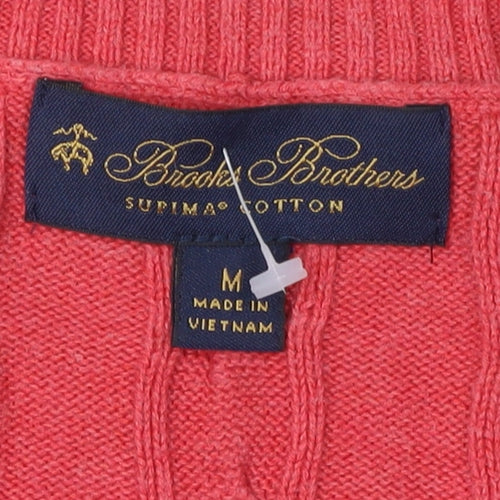 Brooks Brothers Women's Red Pullover Jumper, M, Cotton
