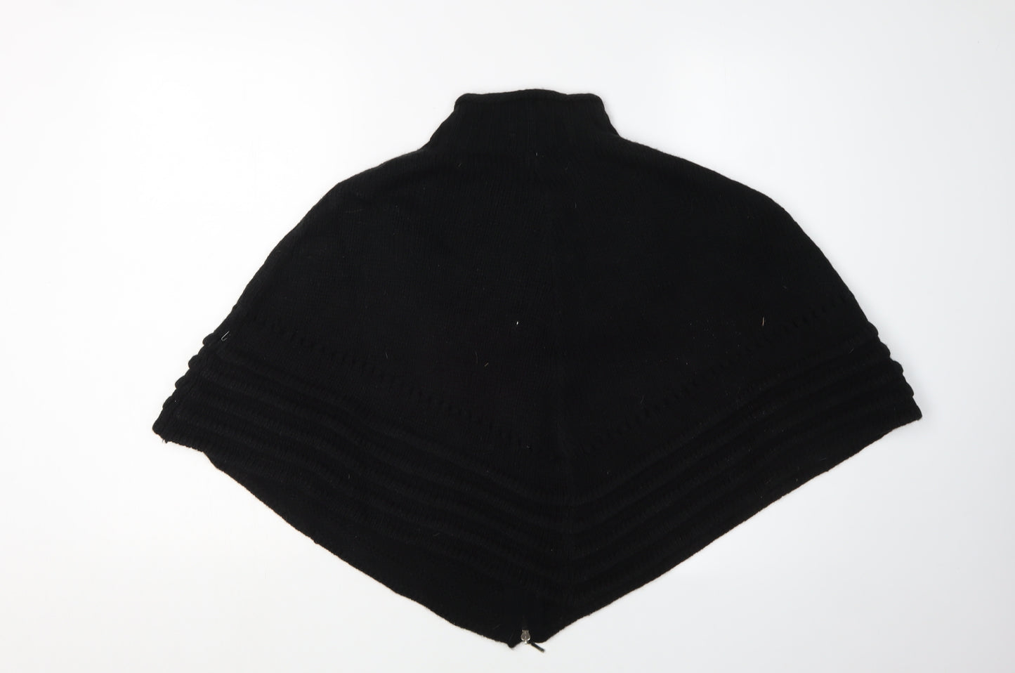 Meiv Women's Black Cape Knit Jumper, Size M, Full Zip