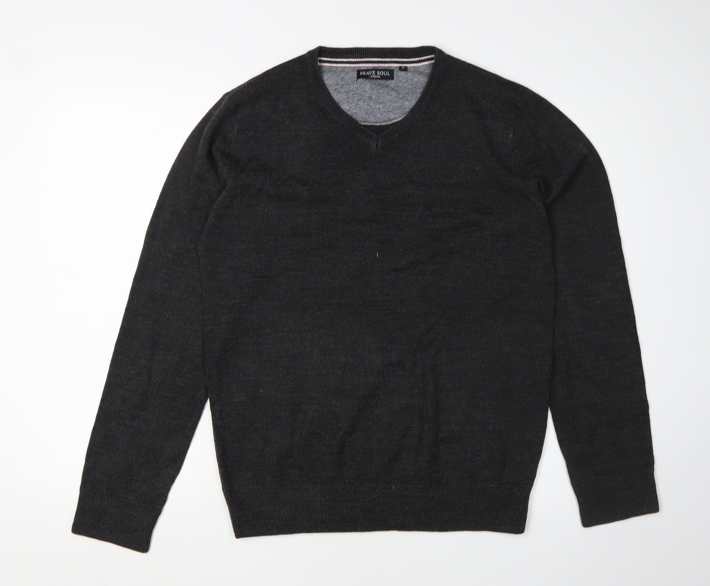 Brave Soul Men's Black Medium Pullover Jumper