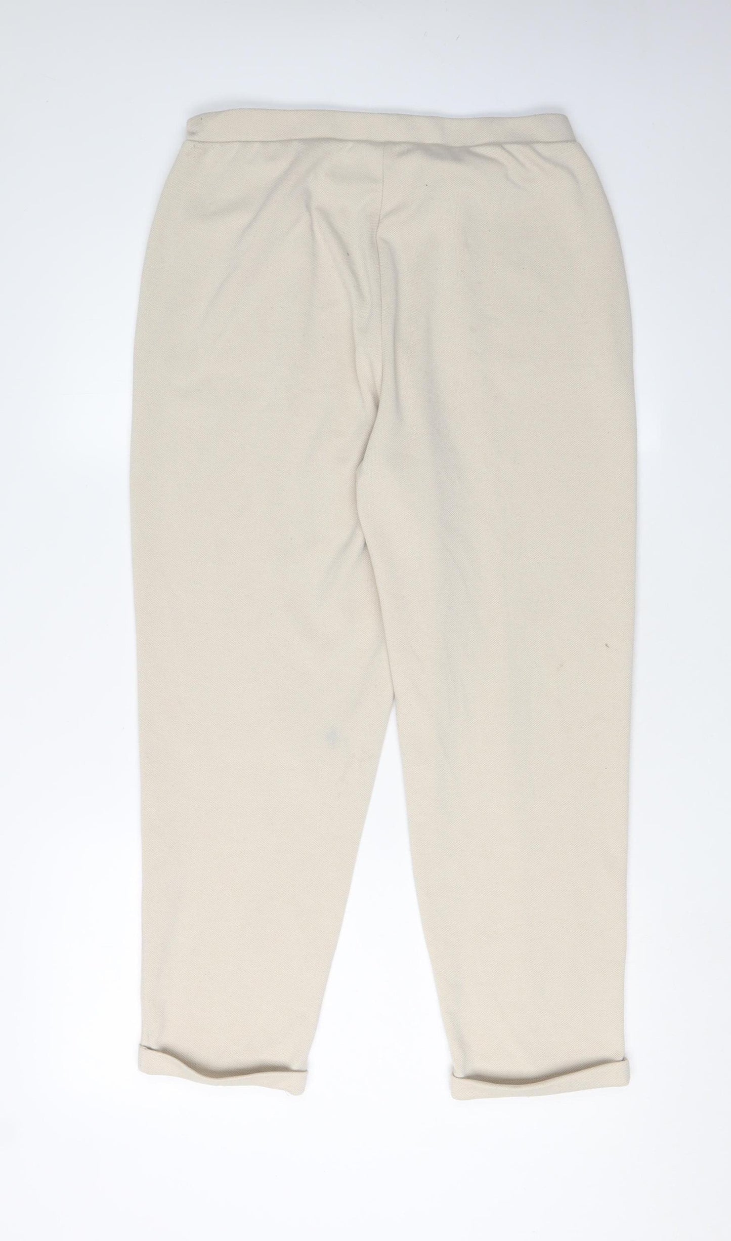 MNG Women's Beige Cropped Trousers, Size L