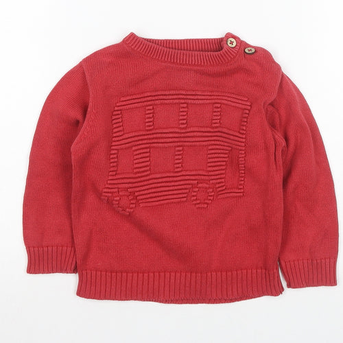 Kite Girls Red Pullover Jumper, Cotton, Size 24 Months
