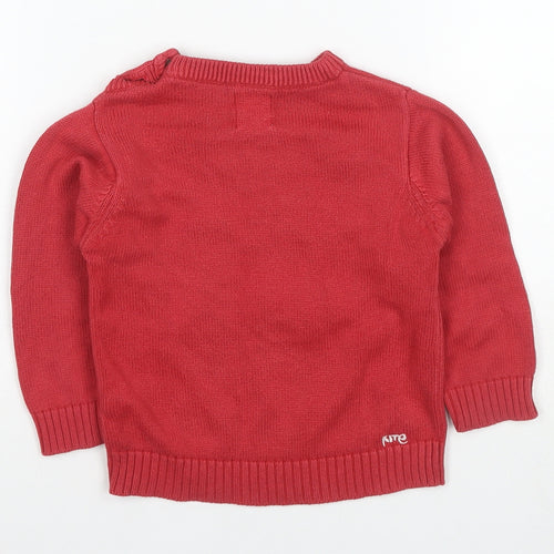 Kite Girls Red Pullover Jumper, Cotton, Size 24 Months