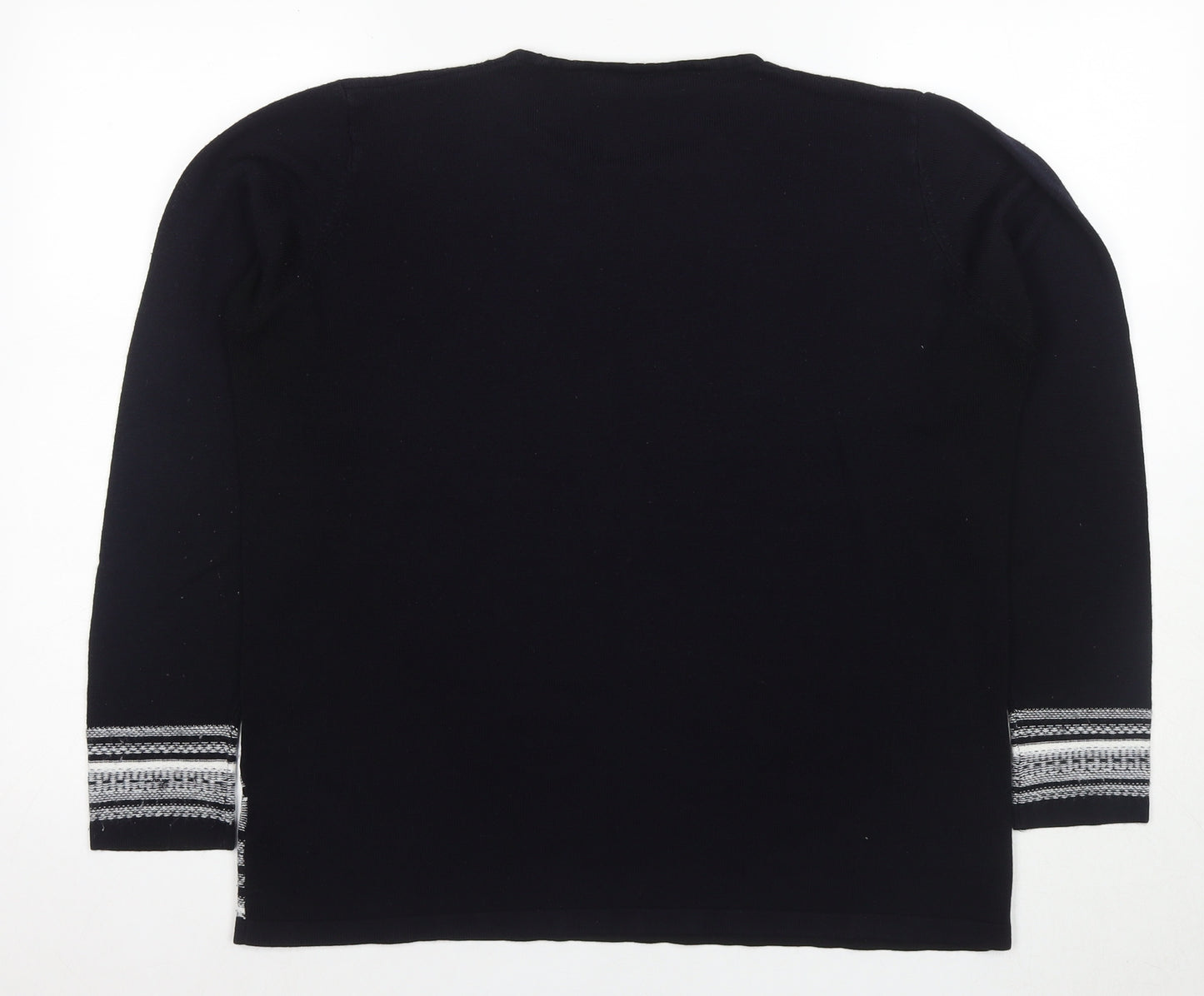 Isle Women's Black Pullover Jumper, Size L, Geometric