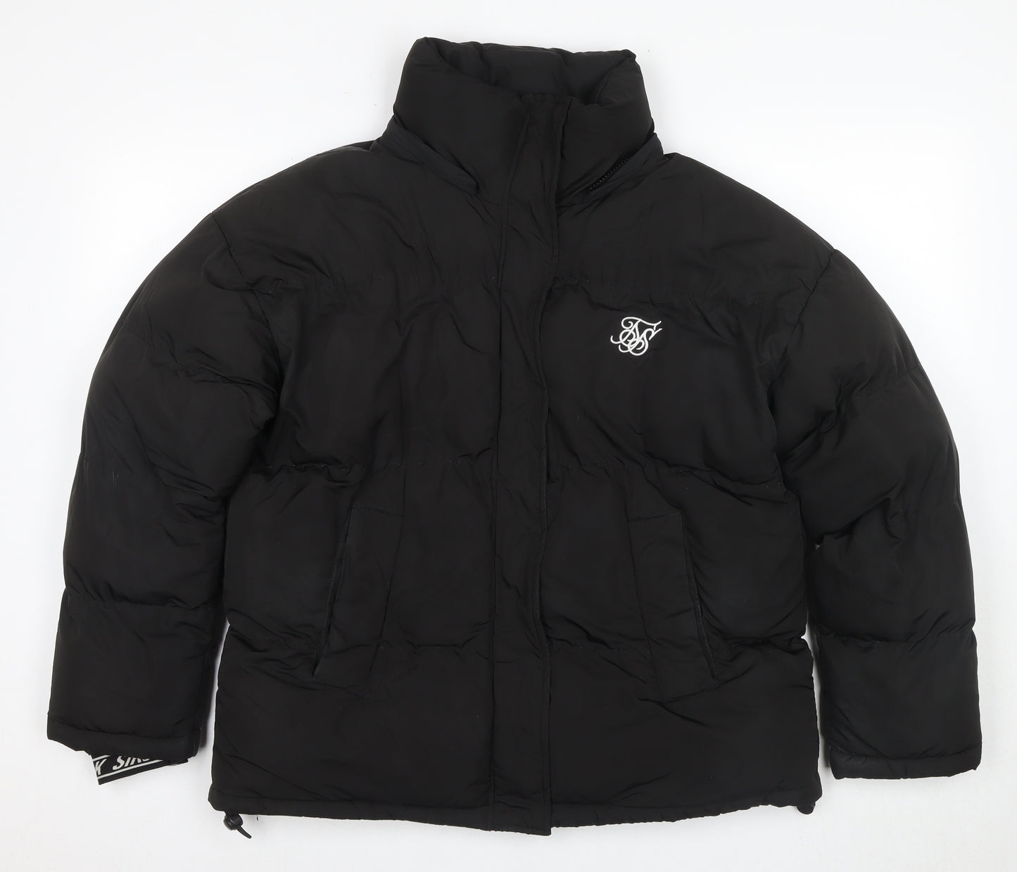 SikSilk Women’s Black Puffer Jacket Size 12 Hooded Winter