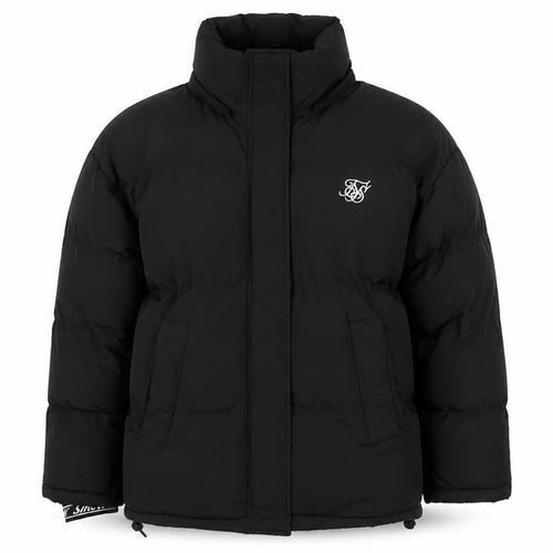 SikSilk Women’s Black Puffer Jacket Size 12 Hooded Winter