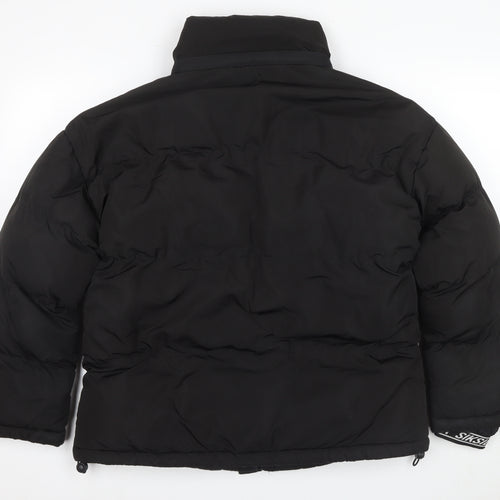SikSilk Women’s Black Puffer Jacket Size 12 Hooded Winter