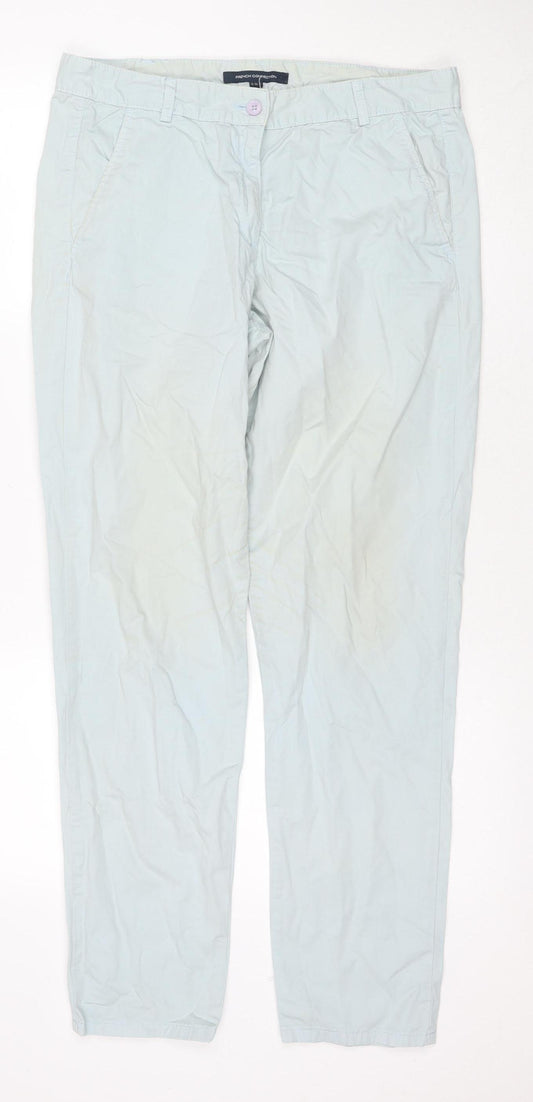 French Connection Women's Blue Straight Trousers Size 12