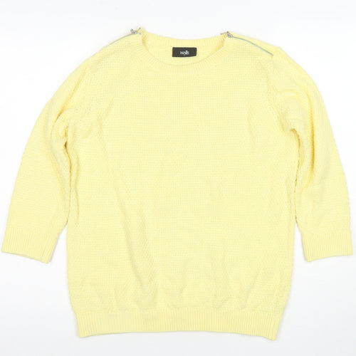 Wallis Women Yellow Regular Fit Crew Neck Pullover