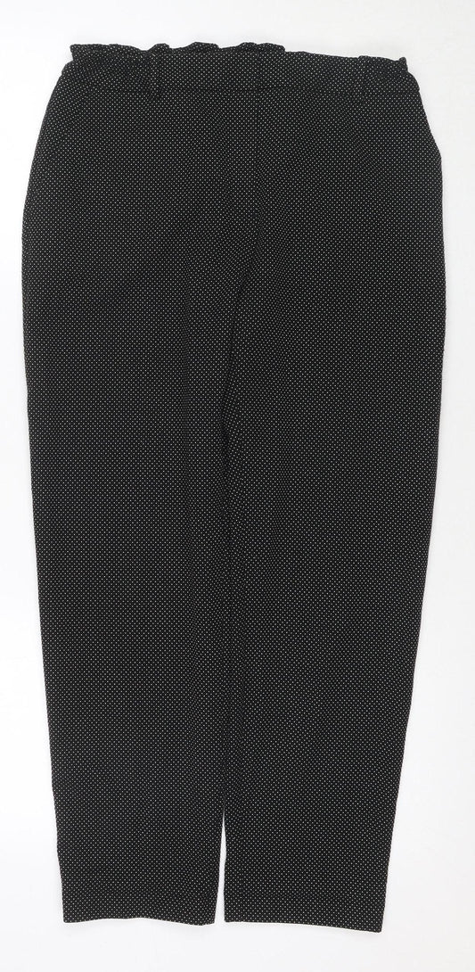 Zara Basic Women's Black Polka Dot Trousers Size 14