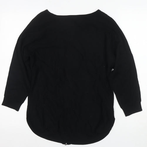 Monsoon Women's Black Full Zip Boat Neck Jumper S