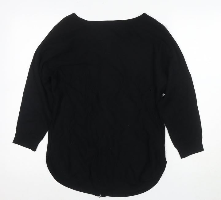 Monsoon Women's Black Full Zip Boat Neck Jumper S