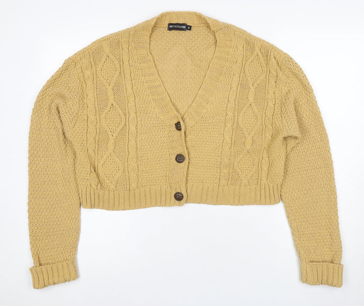 PrettyLittleThing Women's Beige Cardigan M - Casual