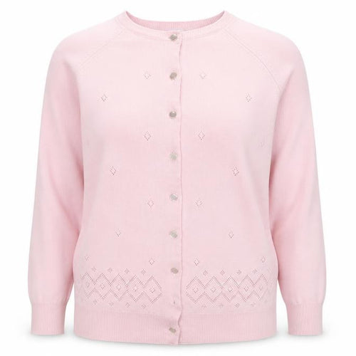 Littlewoods Women's Pink Cardigan, Size 14, Geometric Knit