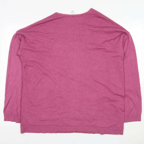 Time and Tru Women's Pink Cardigan, Size 20, V-Neck