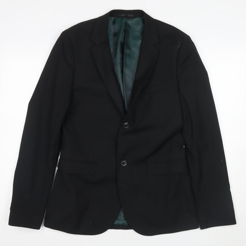 Topman Men's Black Slim Blazer, Size 38, Formal Wear