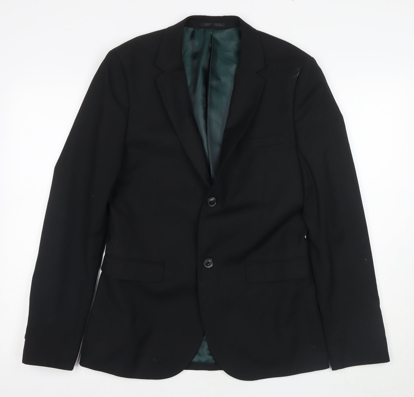 Topman Men's Black Slim Blazer, Size 38, Formal Wear
