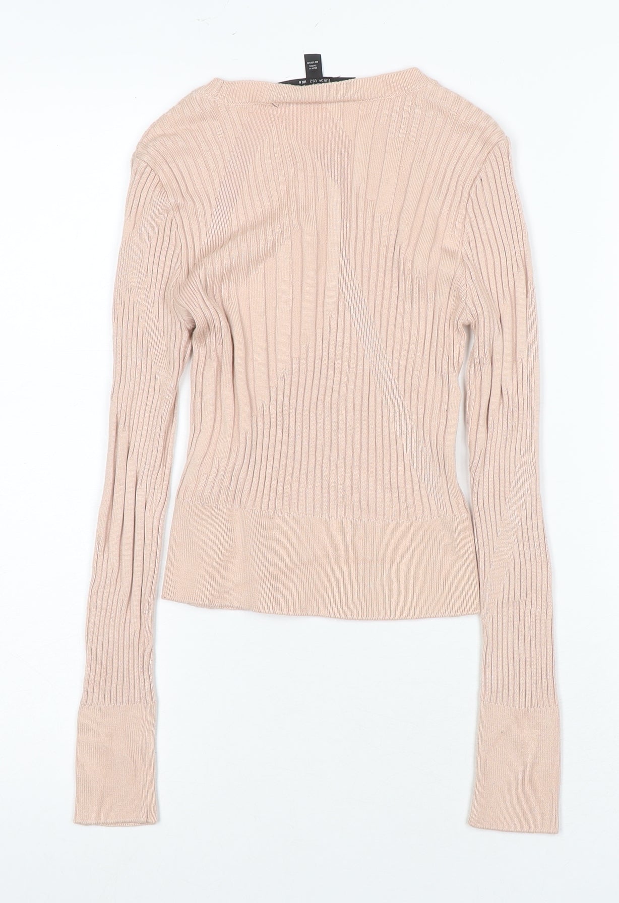 Topshop Women's Beige Knit Top UK Size 6