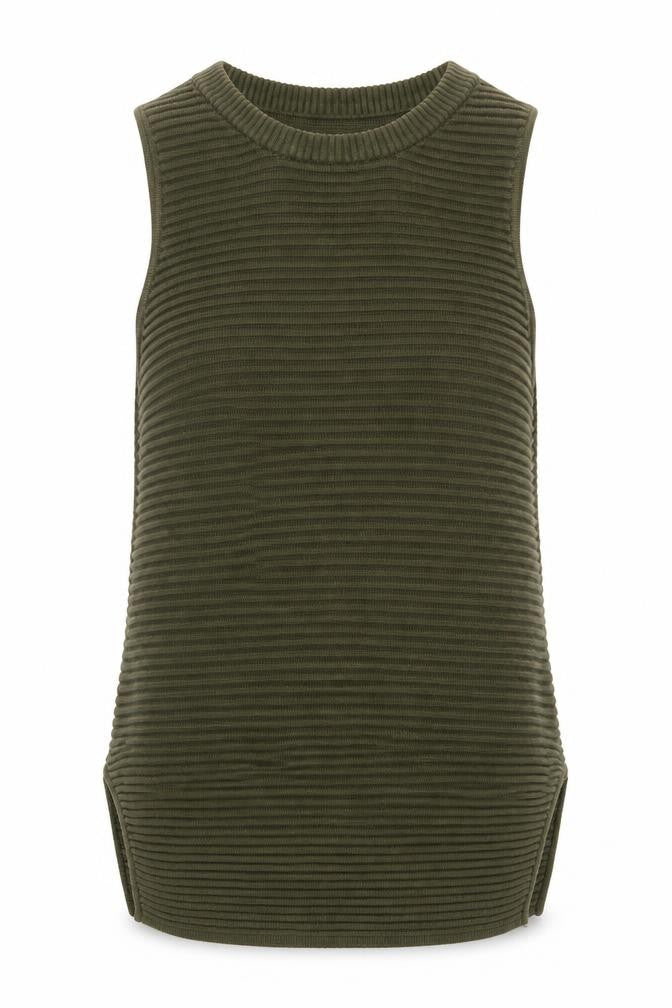 Topshop Women's Green Knit Vest Jumper Size 8